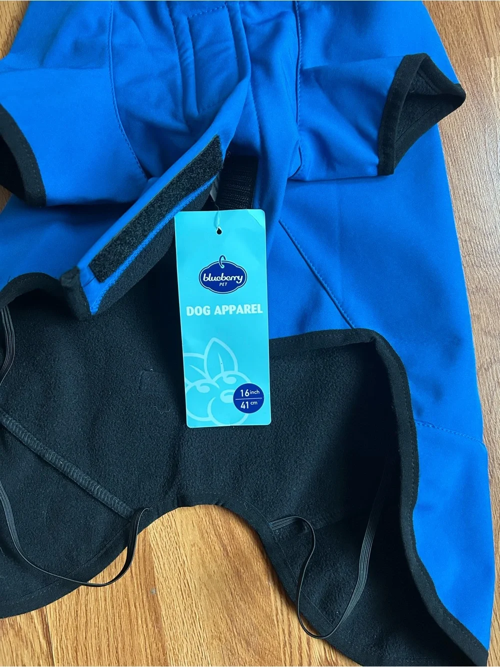 Blueberry Pet Royal Blue Dog Waterproof Softshell Jacket/Hooded Raincoat ~ 16 in